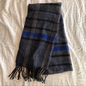 NEW Soft Italian Scarf - Blue/Gray Plaid